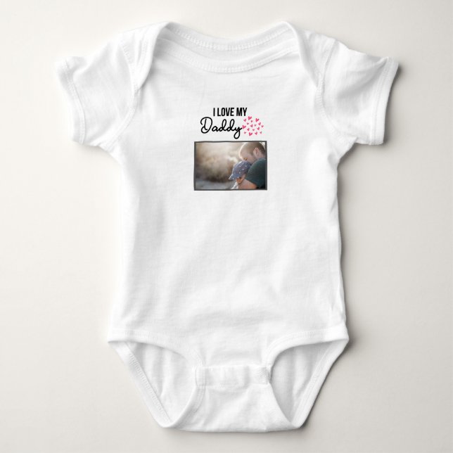 ICH LIEBE MEIN DADDY BABY SCHLIESSEN CUSTOM-FOTO BABY STRAMPLER (Vorderseite)