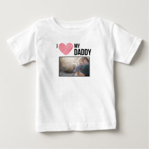 ICH LIEBE MEIN DADDY BABY SCHLIESSEN CUSTOM-FOTO BABY T-SHIRT