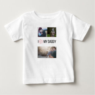 ICH LIEBE MEIN DADDY BABY SCHLIESSEN CUSTOM-FOTO BABY T-SHIRT