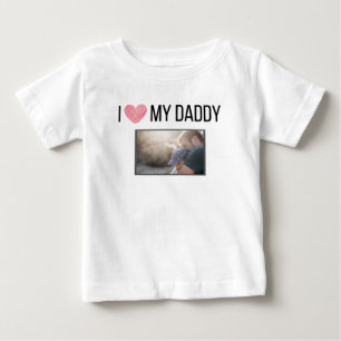ICH LIEBE MEIN DADDY BABY SCHLIESSEN CUSTOM-FOTO BABY T-SHIRT