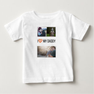 ICH LIEBE MEIN DADDY BABY SCHLIESSEN CUSTOM-FOTO BABY T-SHIRT