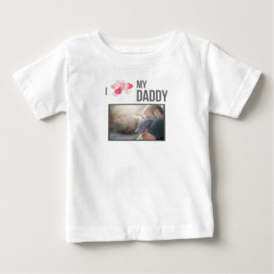 ICH LIEBE MEIN DADDY BABY SCHLIESSEN CUSTOM-FOTO BABY T-SHIRT