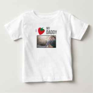 ICH LIEBE MEIN DADDY BABY SCHLIESSEN CUSTOM-FOTO BABY T-SHIRT
