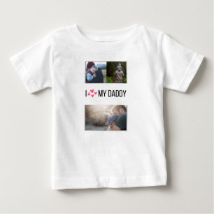 ICH LIEBE MEIN DADDY BABY SCHLIESSEN CUSTOM-FOTO BABY T-SHIRT