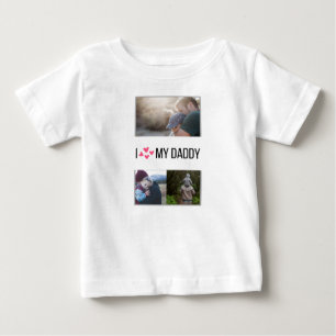 ICH LIEBE MEIN DADDY BABY SCHLIESSEN CUSTOM-FOTO BABY T-SHIRT
