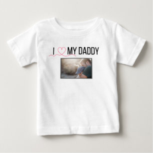 ICH LIEBE MEIN DADDY BABY SCHLIESSEN CUSTOM-FOTO BABY T-SHIRT