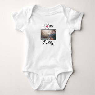 ICH LIEBE MEIN DADDY BABY SCHLIESSEN CUSTOM-FOTO STRAMPLER