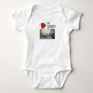 ICH LIEBE MEIN DADDY BABY SCHLIESSEN CUSTOM-FOTO STRAMPLER