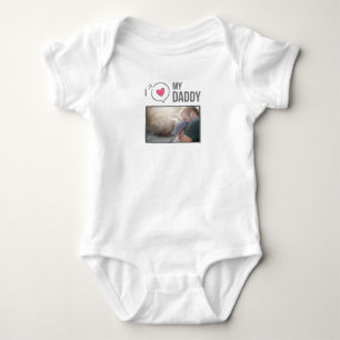 ICH LIEBE MEIN DADDY BABY SCHLIESSEN CUSTOM-FOTO STRAMPLER
