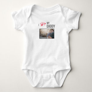 ICH LIEBE MEIN DADDY BABY SCHLIESSEN CUSTOM-FOTO STRAMPLER