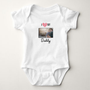 ICH LIEBE MEIN DADDY BABY SCHLIESSEN CUSTOM-FOTO STRAMPLER