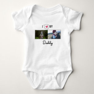 ICH LIEBE MEIN DADDY BABY SCHLIESSEN CUSTOM-FOTO STRAMPLER