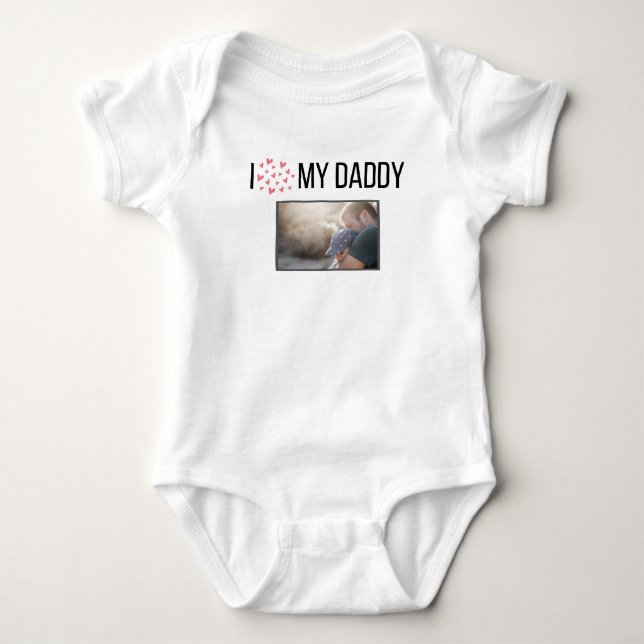 ICH LIEBE MEIN DADDY BABY SCHLIESSEN CUSTOM-FOTO STRAMPLER (Vorderseite)