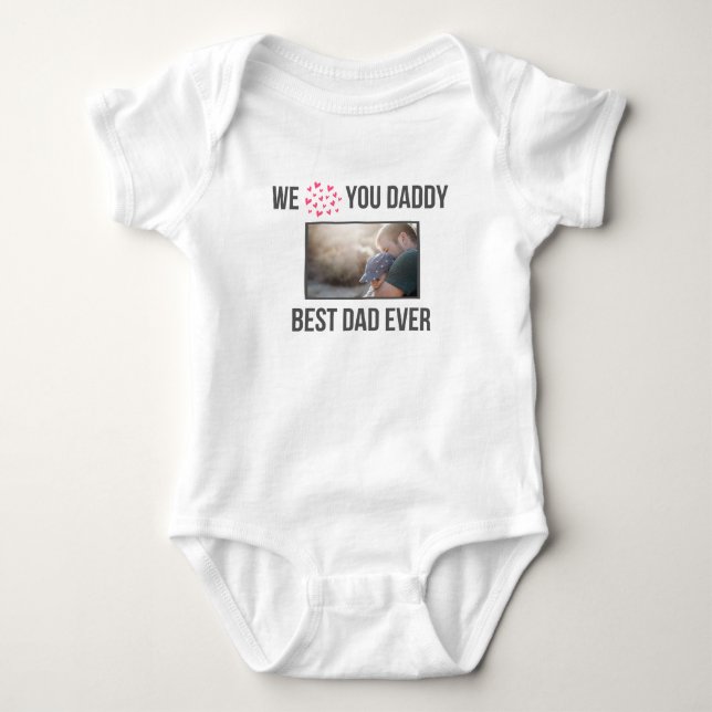 ICH LIEBE MEIN DADDY BABY SCHLIESSEN CUSTOM-FOTO STRAMPLER (Vorderseite)