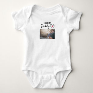 ICH LIEBE MEIN DADDY BABY SCHLIESSEN CUSTOM-FOTO STRAMPLER