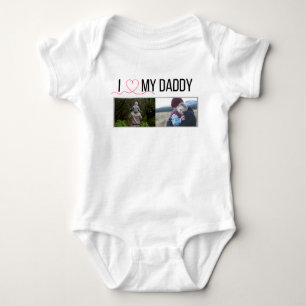 ICH LIEBE MEIN DADDY BABY SCHLIESSEN CUSTOM-FOTO STRAMPLER