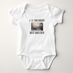 ICH LIEBE MEIN DADDY BABY SCHLIESSEN CUSTOM-FOTO STRAMPLER