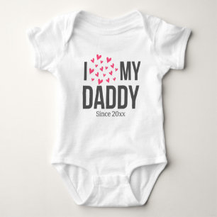 ICH LIEBE MEIN DADDY BABY SCHLIESSEN CUSTOM TEXT BABY STRAMPLER