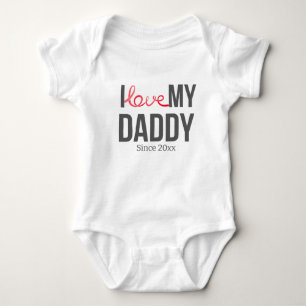 ICH LIEBE MEIN DADDY BABY SCHLIESSEN CUSTOM TEXT STRAMPLER