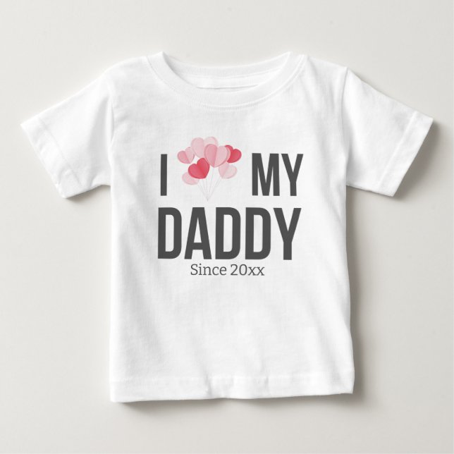 ICH LIEBE MEIN DADDY BABY SCHLIESSEN CUSTOM TEXT T-SHIRT (Vorderseite)