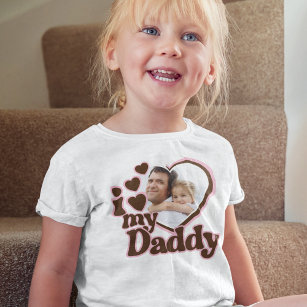 Ich Liebe mein Daddy Daughter Pink Brown Foto Kleinkind T-shirt