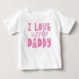 Ich Liebe mein Daddy Heart Pink Typografie Baby T-shirt