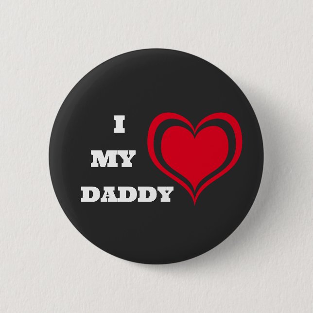 Ich Liebe mein Daddy Niedlich Heart Custom Button (Vorderseite)
