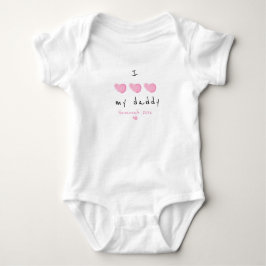 Ich Liebe mein Daddy Pink Herz Custom Baby Strampler
