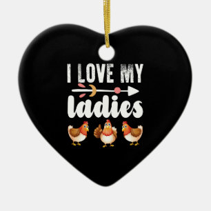 Ich liebe mein Damen lustiges Hühnerliebhaber-Shir Keramik Ornament