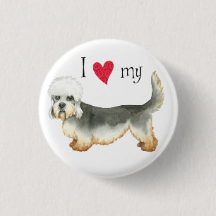 Ich Liebe mein Dandie Dinmont Terrier Button