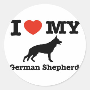 Ich Liebe mein Deutscher Hirte Runder Aufkleber