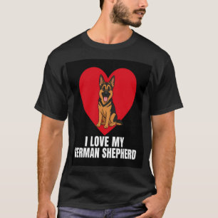 Ich liebe mein Deutscher-Schäferhund-Hübscher-Hund T-Shirt