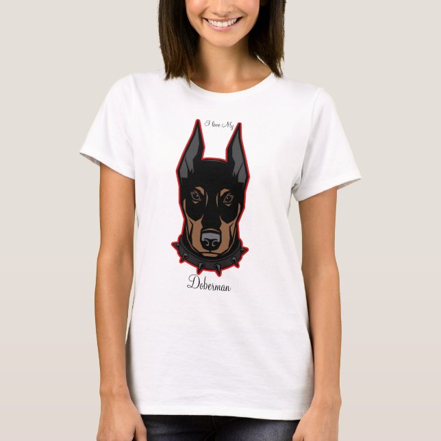 Ich Liebe mein Doberman Baseball T-Shirt (Vorderseite)