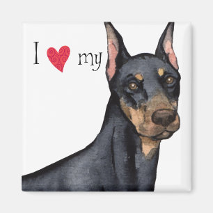 Ich Liebe mein Doberman Magnet