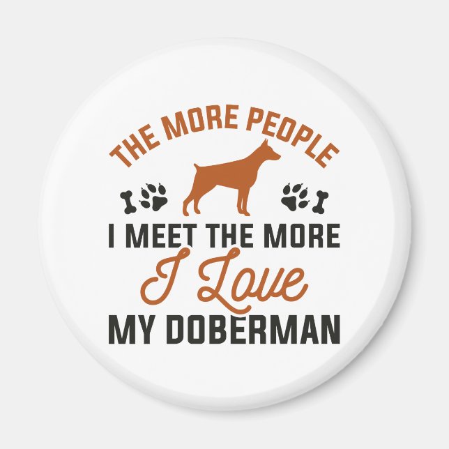 Ich Liebe Mein Doberman Magnet (Vorne)