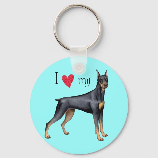 Ich Liebe mein Doberman Schlüsselanhänger (Vorderseite)