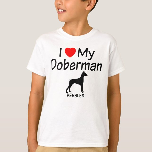 Ich Liebe Mein Doberman T-Shirt (Vorderseite)