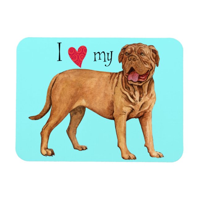 Ich Liebe mein Dogue de Bordeaux Magnet (Horizontal)