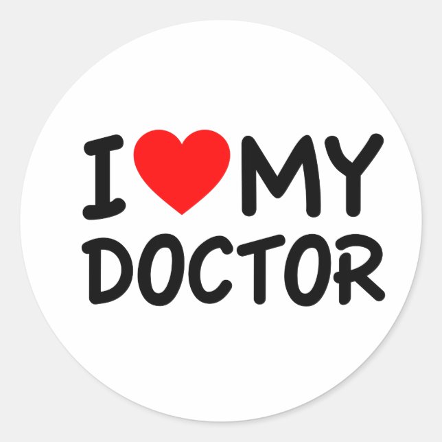 Ich Liebe mein Doktor Runder Aufkleber (Vorderseite)