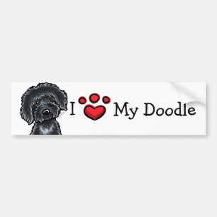 Ich Liebe mein Doodle Black Labradoodle Autoaufkleber