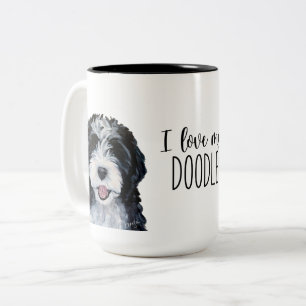 Ich Liebe mein Doodle Zweifarbige Tasse