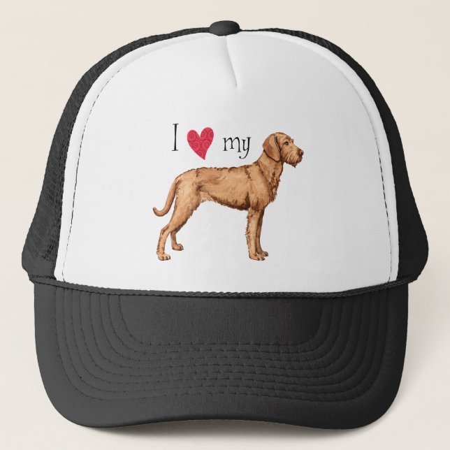 Ich Liebe mein Drahthaar Vizsla Truckerkappe (Vorderseite)