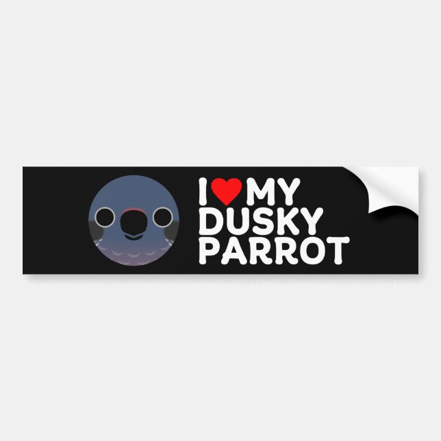 ICH LIEBE MEIN DUSKY-PARROT AUTOAUFKLEBER (Vorne)