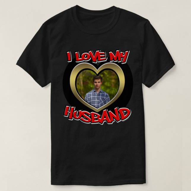 Ich Liebe mein Ehemann Graffiti Heart Gold Red Fot T-Shirt (Design vorne)