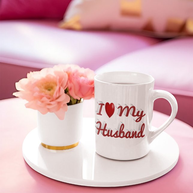 Ich Liebe Mein Ehemann niedlicher roter Text Jumbo-Tasse (Von Creator hochgeladen)