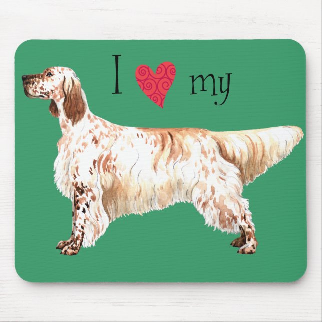 Ich Liebe mein Englisch Setter Mousepad (Vorne)