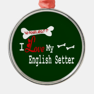 Ich Liebe mein Englisch Setter Ornament Aus Metall