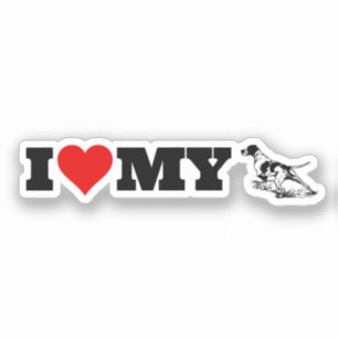 Ich Liebe mein englischer Pointer Aufkleber