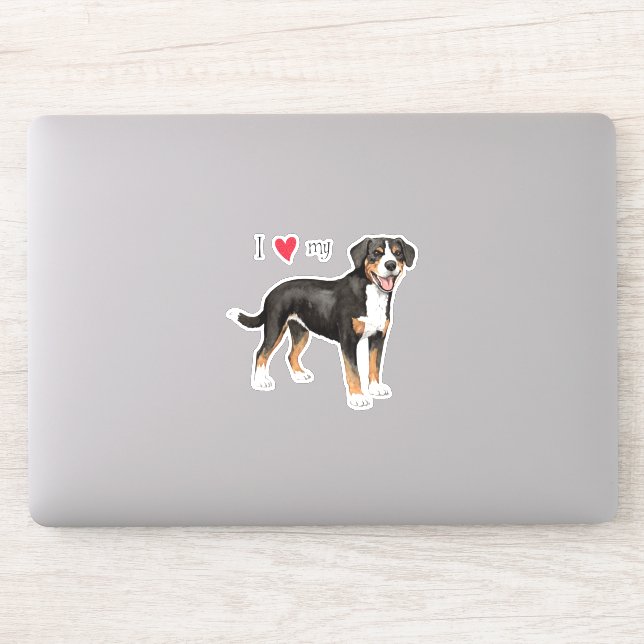 Ich Liebe mein Entlebucher Mountain Hund Vinyl Sti Aufkleber (Computer)