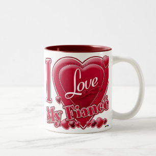 Ich Liebe mein Fiancé rot - Herz Zweifarbige Tasse